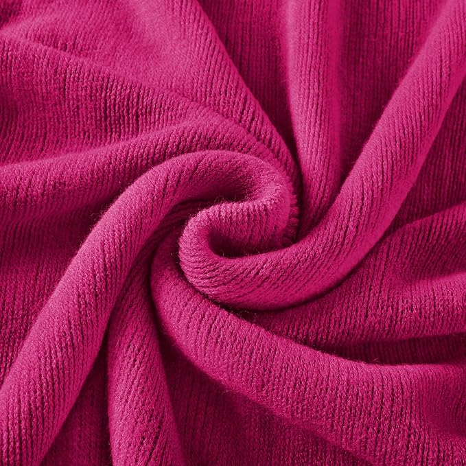 Homiest Dark Pink Knitted Throw Blanket with Fringe, 50x60 Inch | Pure Acrylic, Lightweight & Breathable, All-Season Use, Machine Washable, Wrinkle & Fade Resistant, for Couch Sofa And Bed