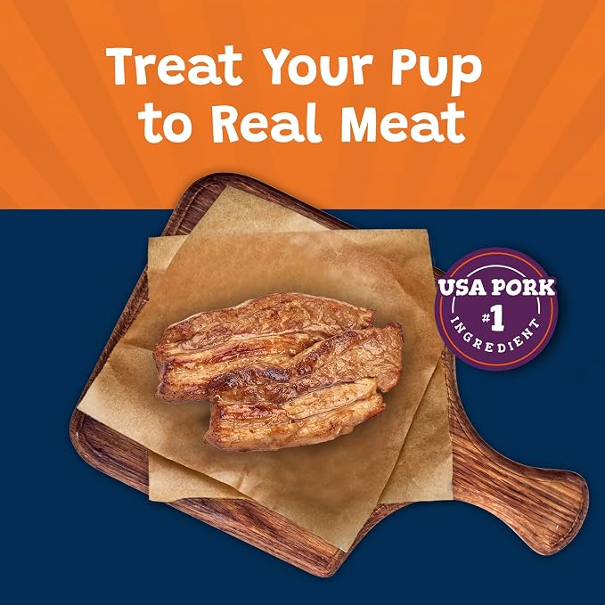 Blue Buffalo Sizzlers Natural Soft Dog Treats, Bacon-Style Soft-Moist Dog Treats with Real USA Pork, Original Flavor, 6-oz Bag, (Pack of 2)