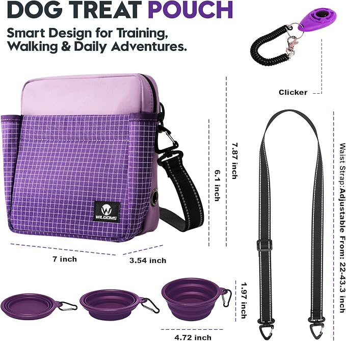 Dog Treat Pouch for Training, Magnetic Dog Walking Bag and Fanny Pack