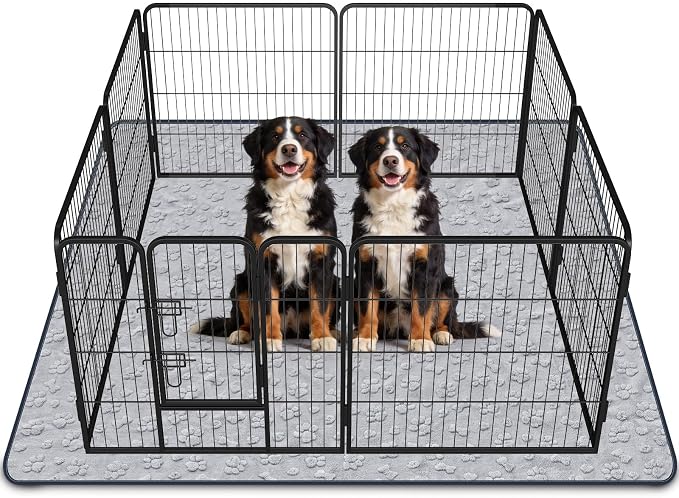 LOOBANI 2 Pack Extra Large Washable Pee Pads for Dogs 72"x72", Gray | Non-Slip Reusable Dog Mat, Super Absorbent & Waterproof Whelping Pads For Floor, Bed, Incontinence, Housebreak, Leak-Proof