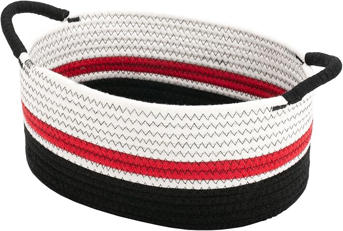 Yimi's Dream Cotton Rope Gift Basket with Handles, Decorative Woven Storage