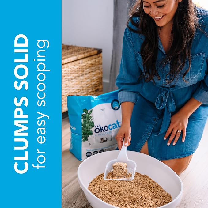 ökocat Original Natural Wood Clumping Cat Litter, Odor Control 26 lbs