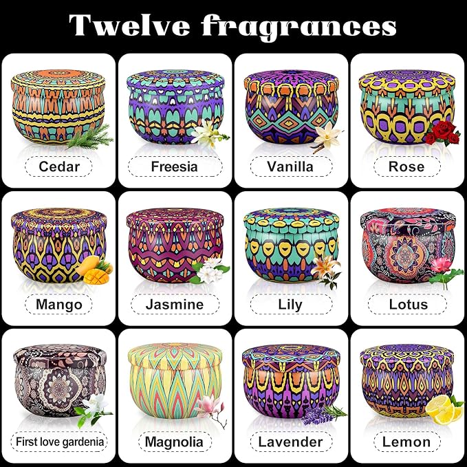 Scented Candles Gift Set,24 Pack Candles for Home Scented, 600 Hour Long Lasting Soy Wax Aromatherapy Candle Set, Birthday Gifts for Women with Gift Box