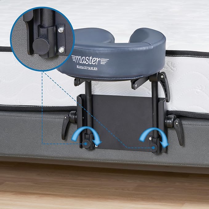 Master Massage Home Massage Headrest Kit Professional for Bed, Adjustable Headrest & Pu Face Cushion for Private Masseuse, Face Down Pillow Mattress Top Massage Kit Family Use
