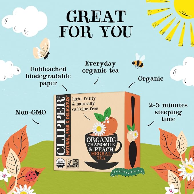 Clipper Organic Chamomile & Peach Tea Bags, 200 Bags
