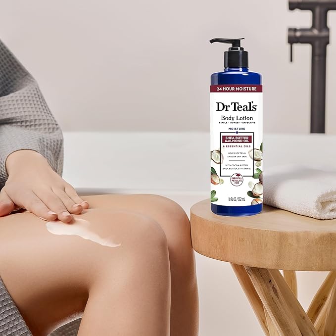 Dr Teal's Body Lotion, Shea Butter & Almond, 18 fl oz (Pack of 3)
