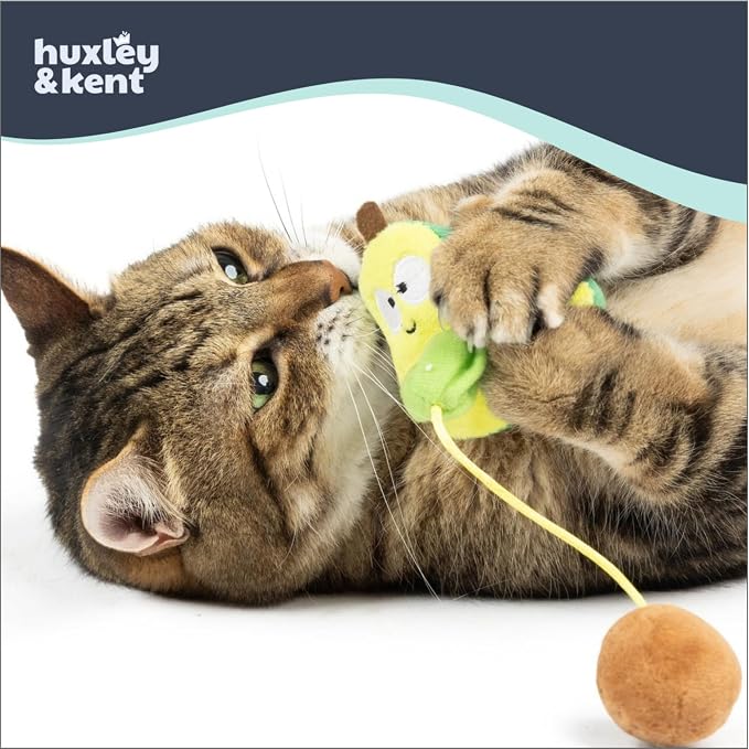 Huxley & Kent Plush Crinkle Catnip Cat Toy, Avocado, Small