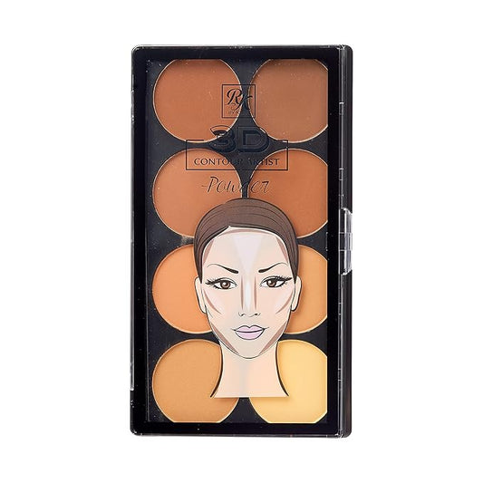 Ruby Kisses 3D Powder Contour Palette Medium Dark Define your cheekbones, perfect your nose, and sculpt your jawline