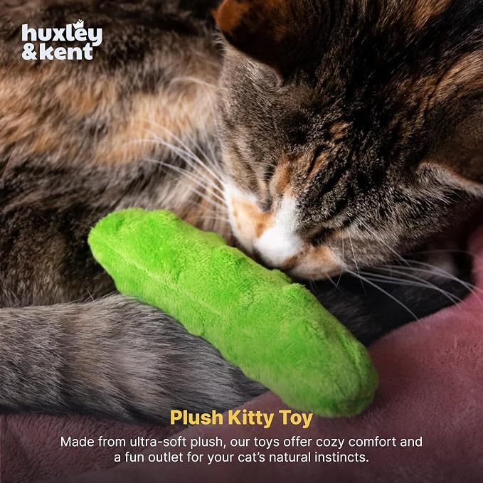 Huxley & Kent Plush Crinkle Catnip Cat Toy, Pickle