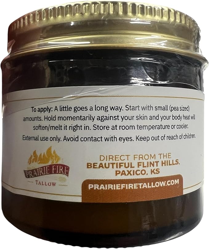 Grass Fed Beef Tallow Balm - 2 oz - Grown and Made in USA - Organic Grass Fed and Finished Tallow - Moisturizing Skin Care Lemon
