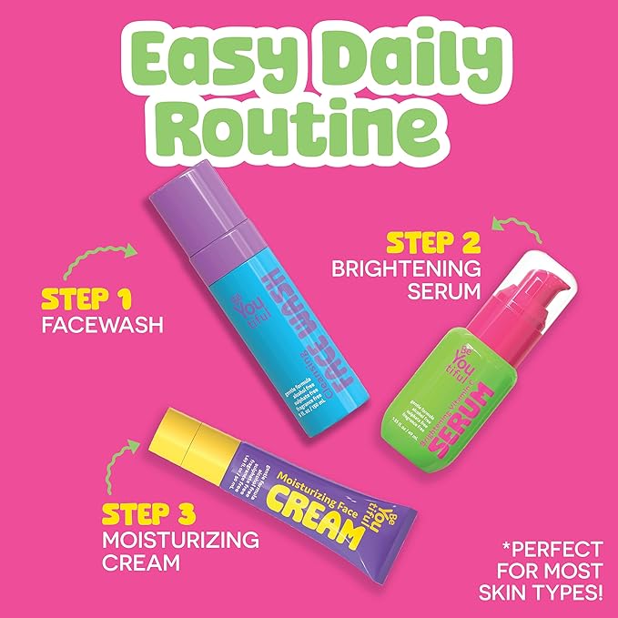 BeYOUtiful Vitamin C Face Serum, Easter Basket Stuffers, Preppy Skin Care for Tweens and Kids, Acne Treatment Brightening Moisturizer for Girls and Boys, 1.35 fl oz, Easter Gifts