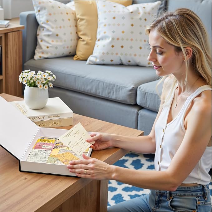 JARLINK Aesthetic Decorative Books, Set of 3 Linen Faux Book Boxes, Black | Stylish Storage Boxes for Home Decor, Photo Organization, & Keepsakes, Faux Books for Coffee Tables, Bookshelves, or Mantles