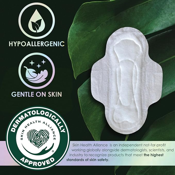 L. Ultra Thin Pads for Women, Organic Cotton Top Layer, Super Absorbency, Menstrual Pads with Wings, Made Without Synthetic Pesticides and Fragrances, 42 Count