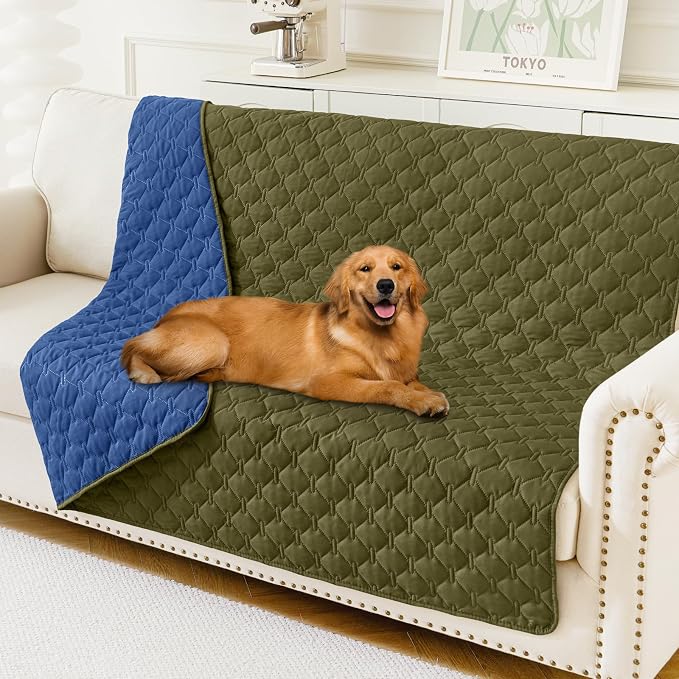 Smiry Waterproof Dog Bed Cover Blanket, Reversible Pet Blanket | Soft Reversible, Washable Leakproof Cats Dogs Couch Cover for Sofa, Couch, Furniture (52x82 Inch)