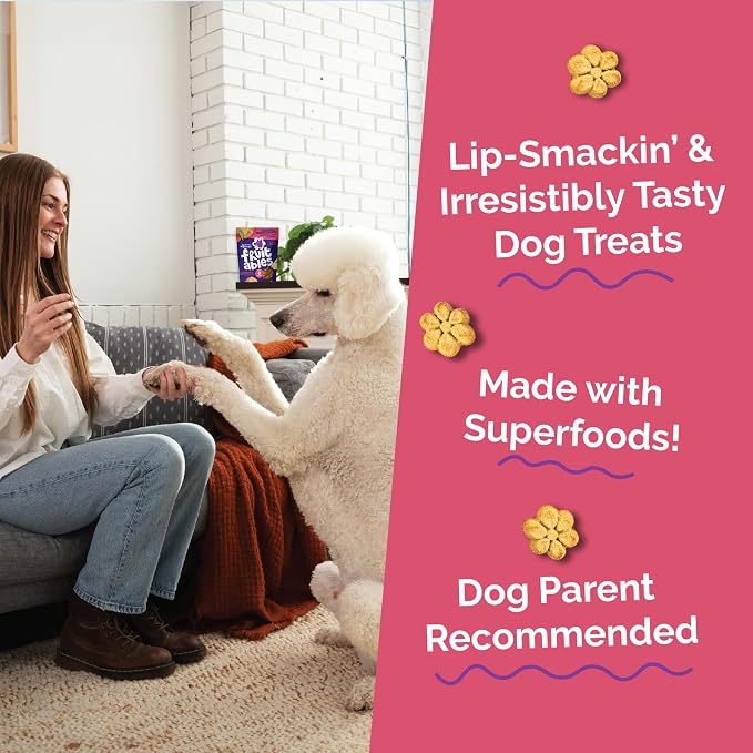 Fruitables Baked Dog Treats, Low Calorie Treats, Pumpkin & Apple, 20oz | Healthy Dog Treats, Training Treats, Crunchy Dog Biscuits, Limited Ingredient Recipe, Healthy Puppy Snacks, Made in USA
