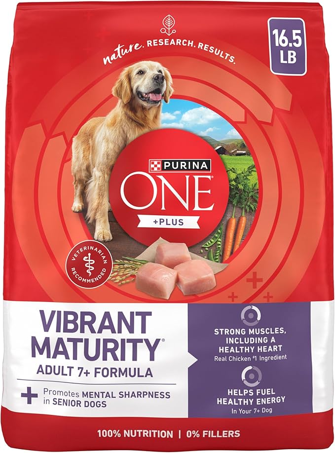 Purina ONE Plus Senior Dry Dog Food, Adult 7+, 16.5 lb Bag