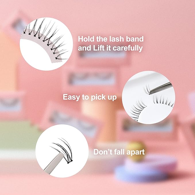 EYEME Cutting Eyelash NO.W36 – 5 Set Pack, Makeup Artist’s Pick! W-Cut Cluster Lashes with Short Front & Longer Center for a Natural, Deep Eye Look, Flexible & Lightweight, Glue Not Included, K-Beauty