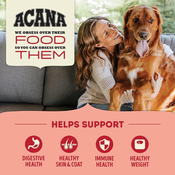 ACANA Grain Free Dry Dog Food Red Meat Recipe 4.5lb Bag | Freeze Dried, Grain Free, High Protein, Made in the USA, Omega-3 Fatty Acids, Digestive Health, Global Quality Ingredients