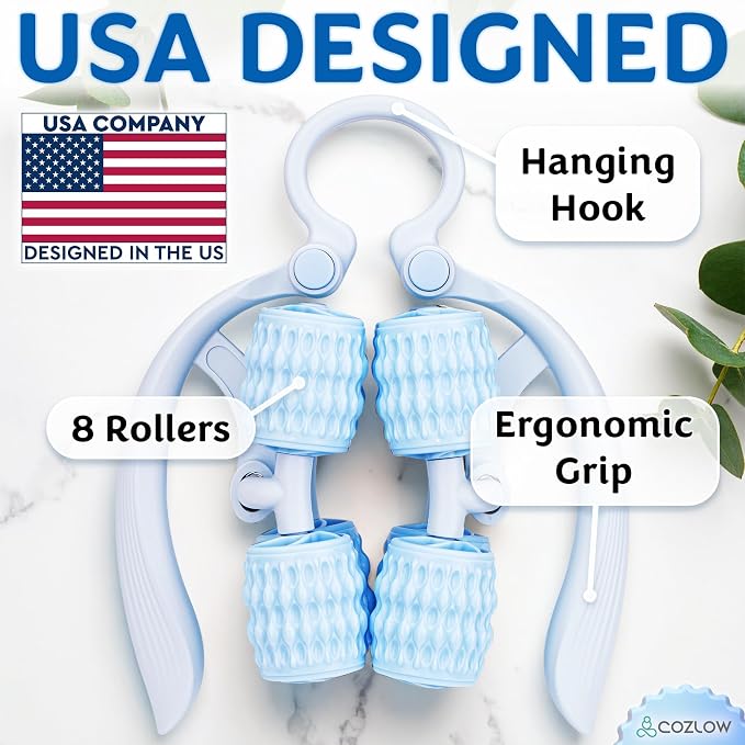 COZLOW Leg Massage Roller - Adjustable Arm Belly Massager Roller Stick to Reduce Cellulite Appearance - Deep Tissue Myofascial Release Tool - Lymphatic Drainage Massaging Tool