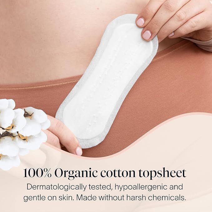 Cora 100% Organic Cotton Topsheet Bladder Liners (156 Regular Bladder Liners)