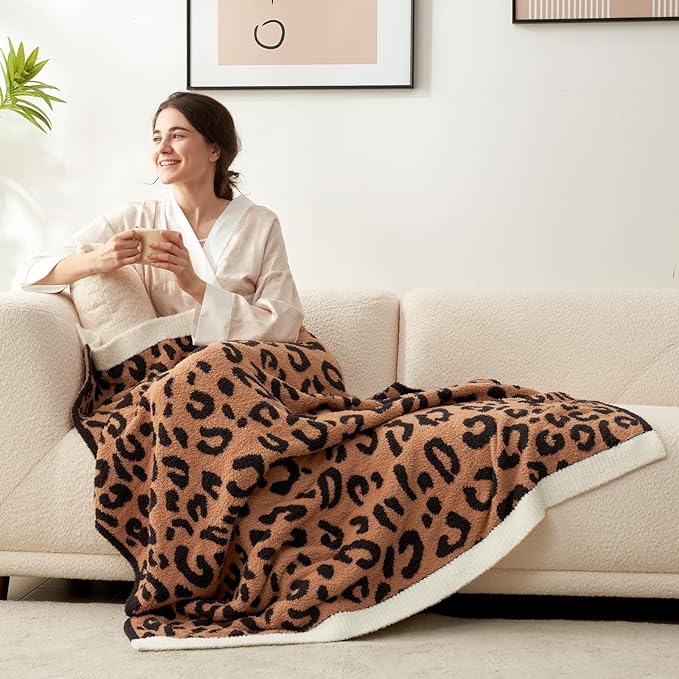 Snuggle Sac Ultra Soft Blanket Black Leopard Twin Size - Reversible Oversized Cheetah Bedding Blanket, Plush Throw Blankets for Bed, Sofa, Couch, Black Leopard, 60x80 inches