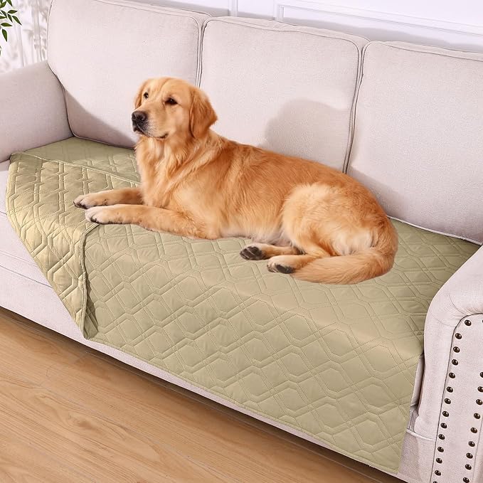 Waterproof Dog Bed Blanket - Soft Pet Blanket & Sofa Cover for Dogs | Reversible Washable Furniture Protector, Couch Covers for Pets (40x70 Inch, Taupe/Taupe)