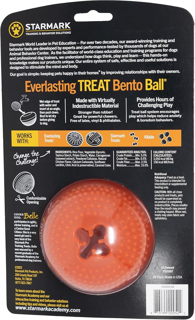 Starmark Everlasting Treat Bento Ball Tough Dog Chew Toy Medium
