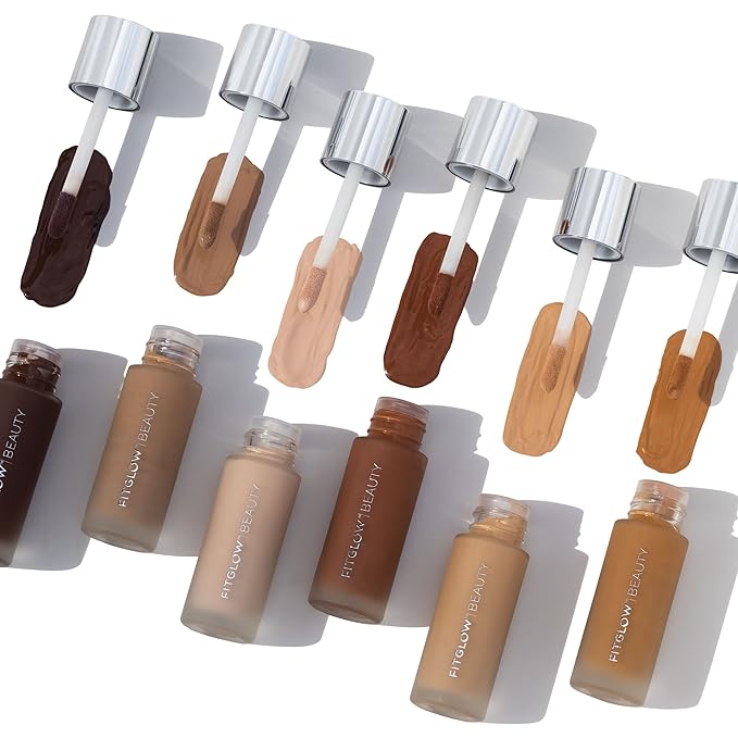Fitglow Beauty Foundation+ | Vegan Skin-Treating Foundation with Peptides & Plant Collagen | Buildable Medium-Full Coverage, Natural Finish | Hydrating, Anti-Aging, Pore-Friendly | F7.5-30ml