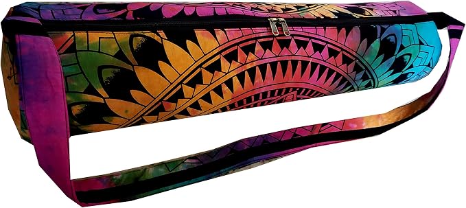INDIAN CRAFT CASTLE ICC Yoga Mat Bag Carrier Full-Zip Exercise Yoga Mat Carry Bag for Women Men with Multi-Functional Storage Pockets and Adjustable Shoulder Strap 26X6 Inches