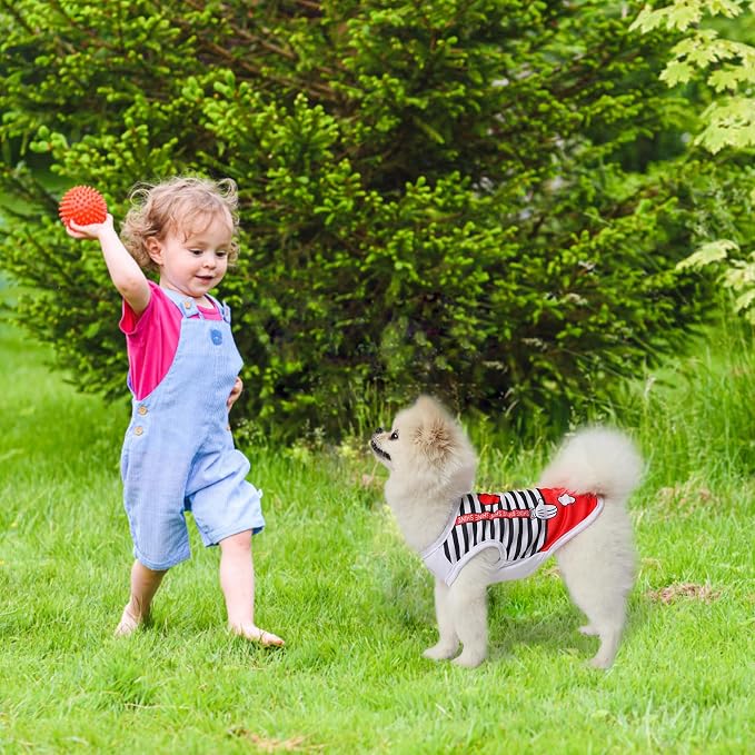 Dog Clothes Medium Sized Dog: Stretchy Puppy Shirts with Cute Patterns, Mesh Pet T-Shirts, Girl & Boy Poodle Dachshund Clothes (L, 4 Pack)