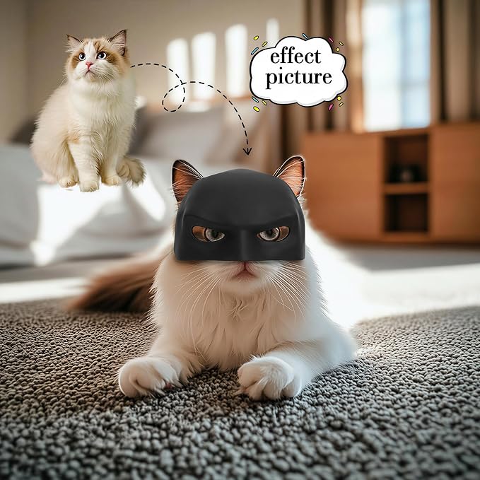Yipintang Soft & Caring Silicone Cat Bat Mask, Skin-Friendly Halloween Costume for Cats, Lightweight & Flexible Pet Cosplay Accessories, Black Bat