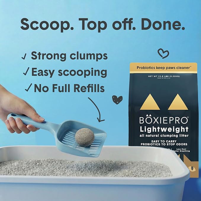 Boxie Probiotic Natural Lightweight Cat Litter 40+ Day Odor Control 11.5 lb