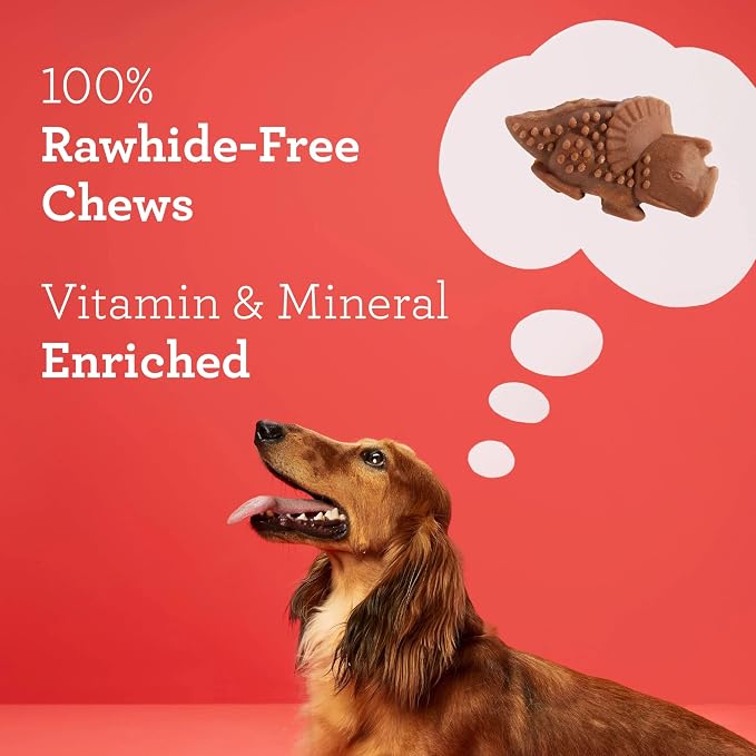 DreamBone Small DinoChews Rawhide-Free Dog Treats, 14 Count | No Grain Added, Daily Chew, Digests Safely and Completely, Made With Real Protein, Chicken and Veggies, For Adult Dogs