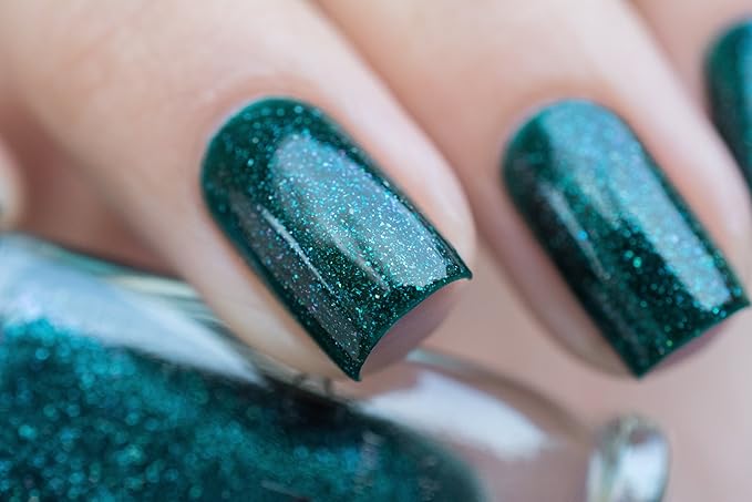 ILNP Fir Coat - Sultry Emerald Green Holographic Nail Polish