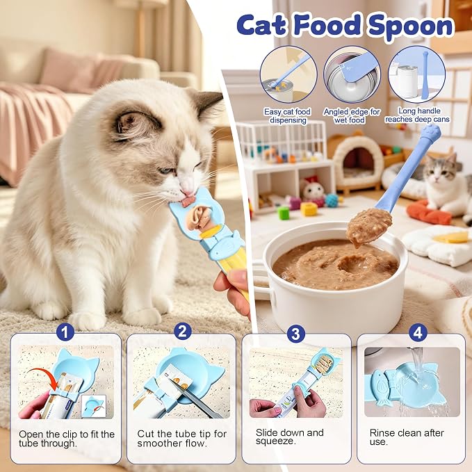 AZY 3-Piece Slow Feeder Cat Bowl Set with Strong Suction Cups