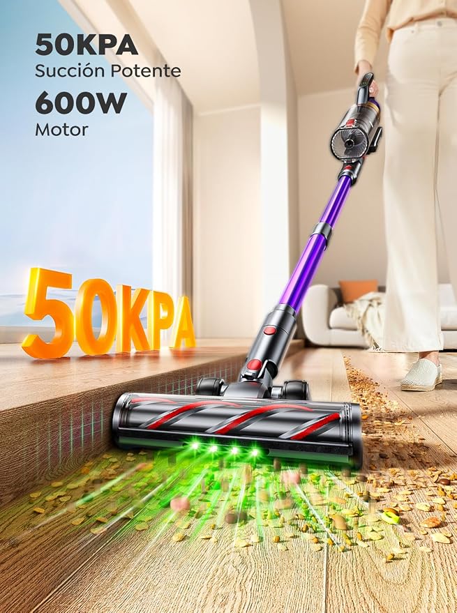 INTETURE Cordless Vacuum Cleaner, 650W 55KPA 70 Mins Vacuum Cleaners for Home, Anti-Tangle Stick Vacuum with Touch Screen, Wall Mount Charging, Upgraded Vacuum Cordless for Pet Hair/Carpet/Floors