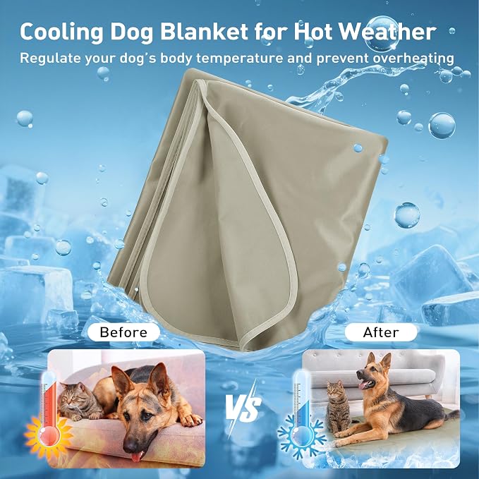 Kritter Planet Waterproof Cooling Dog Blanket, Summer Furniture Protector | 30 x 50 Inch Reversible Mat for Sofa, Bed & Car Seat, Lightweight, Washable & Comfort, Indoor & Outdoor Use for Dogs & Cats