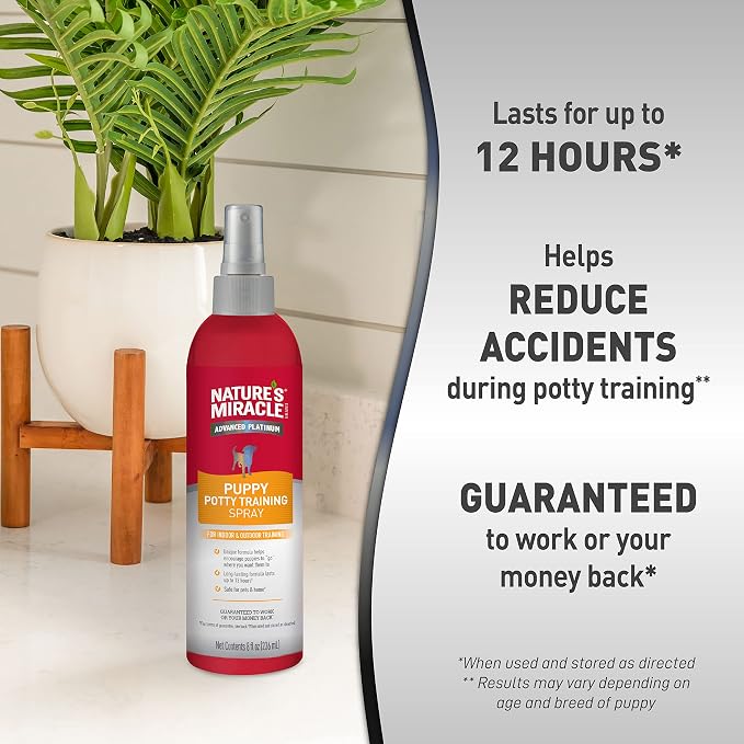 Nature's Miracle Advanced Platinum Puppy Potty Training Spray, 8 oz | Helps Encourage Puppies To Go Where You Want, Lasts Up To 12 Hours, For Indoor & Outdoor Training
