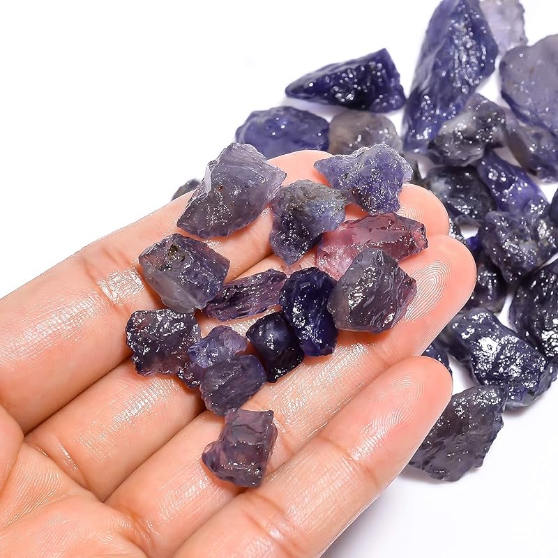 50 carats Raw Iolite Rough Gemstone, Natural Crystals, Healing Stones, Wholesale Lot, Jewelry Making Supply, Rock Collection, Strength Stone, 12 to 18mm, 5 to 6 pcs