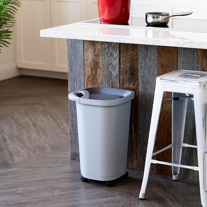 IRIS USA Dog Food Storage Container, Up to 25 lbs, Gray/Dark Gray