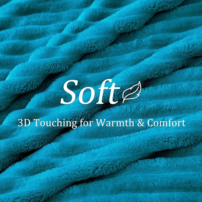BEDELITE Ribbed Twin Blanket for Couch & Bed, Teal, 60"x80" | Ultra-Soft Plush Fleece, Cozy, Warm Yet Lightweight, Ribbed Texture, Home Decor, Machine Washable, Giftable, All-Season Use