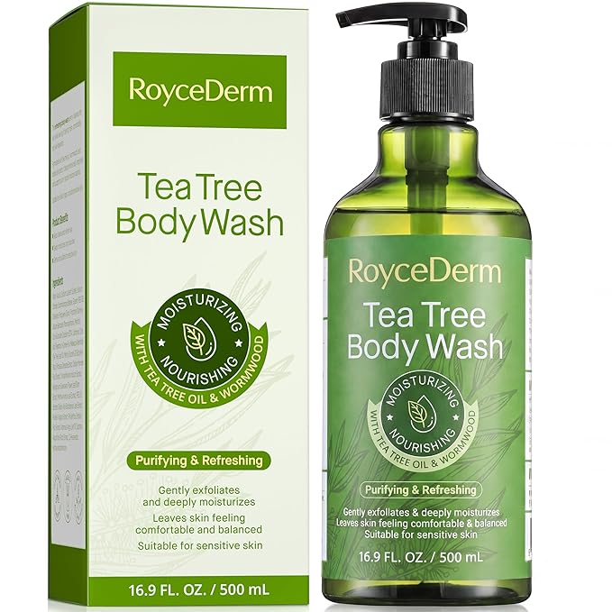 Roycederm Antifungal Body Wash & Soap, Antibacterial, Tinea Versicolor, Tea Tree Body Wash, Back Acne, Folliculitis, For Jock Itch, Athletes Foot, Body Odor, Ringworm