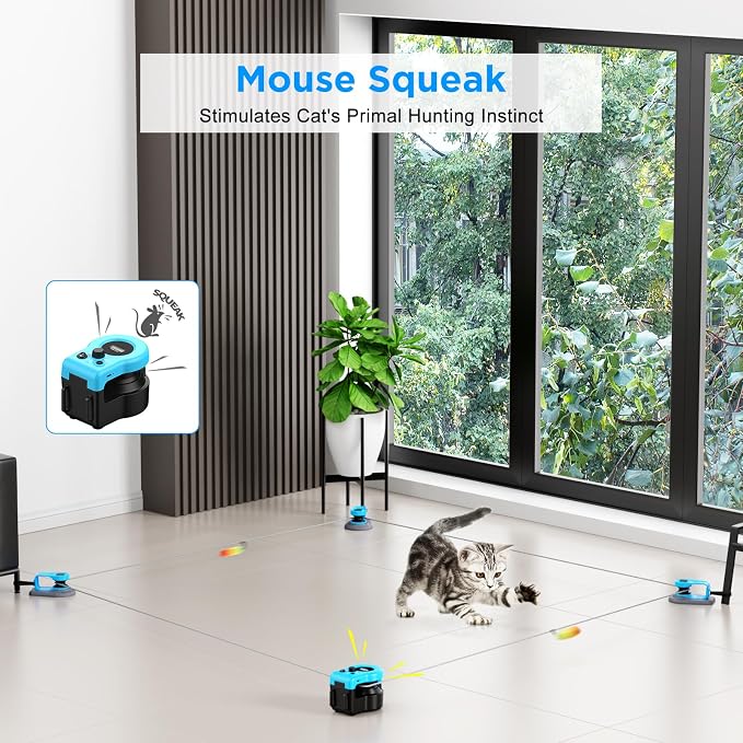 Interactive Cat Toy for Indoor Cats with Remote-Sky Blue