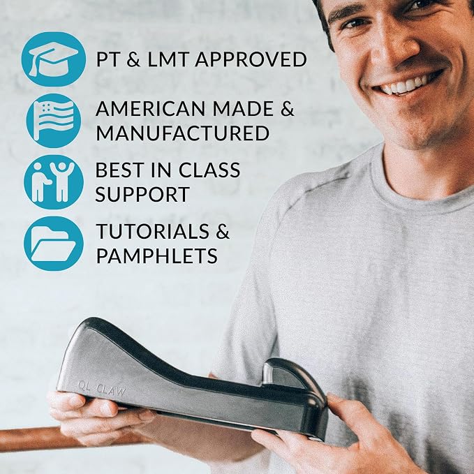 QL Claw Massage Tool for Back Pain Relief – Lower Back Massager & Trigger Point Massage Tool for Back, Hip & Glutes – Portable Manual Muscle Release Device