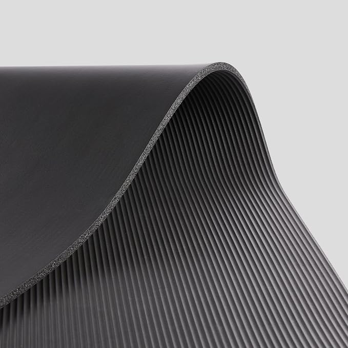 Phoenix Fitness NBR Yoga Mat - 15mm Extra Thick Exercise Mat with Carry Strap - Non Slip Yoga Mat for HIIT, Exercise & Pilates for Men and Women - Black or Pink