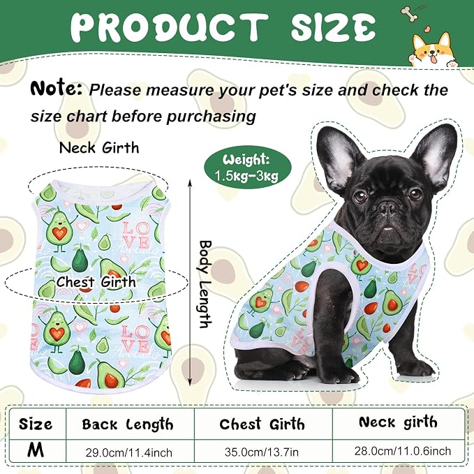 10 Pack Dog Shirts Cute Summer Cartoon Puppy Clothes, Soft Breathable Pet T-Shirts, Printed Sleeveless Washable for Small Medium Dogs Cats(Medium)