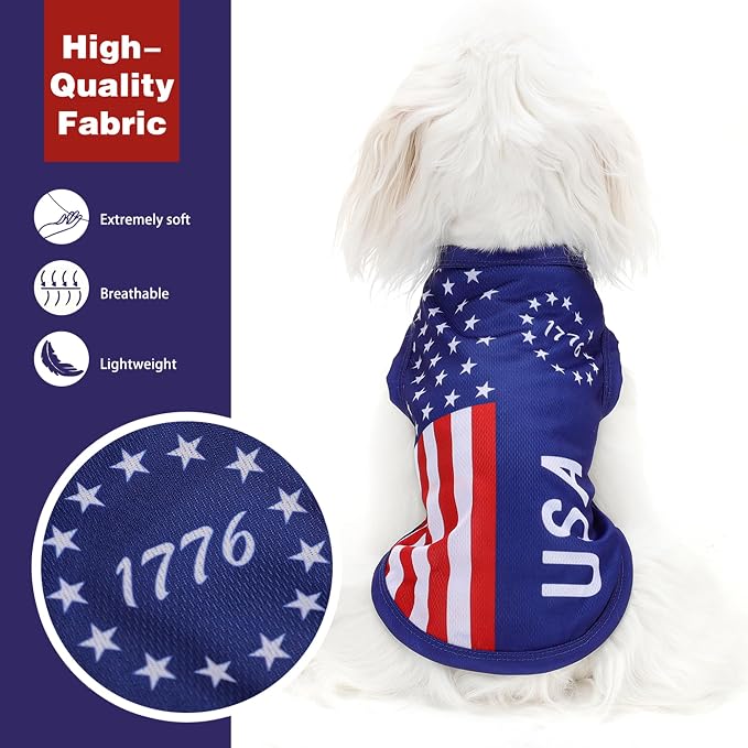 American Flag Inspired Dog Vest: Perfect Dog Shirt, Ideal Tank Top for Everyday Wear, Independence Day Celebrations Quality Materials for a Cute and Stylish Look Blue USA 3XL