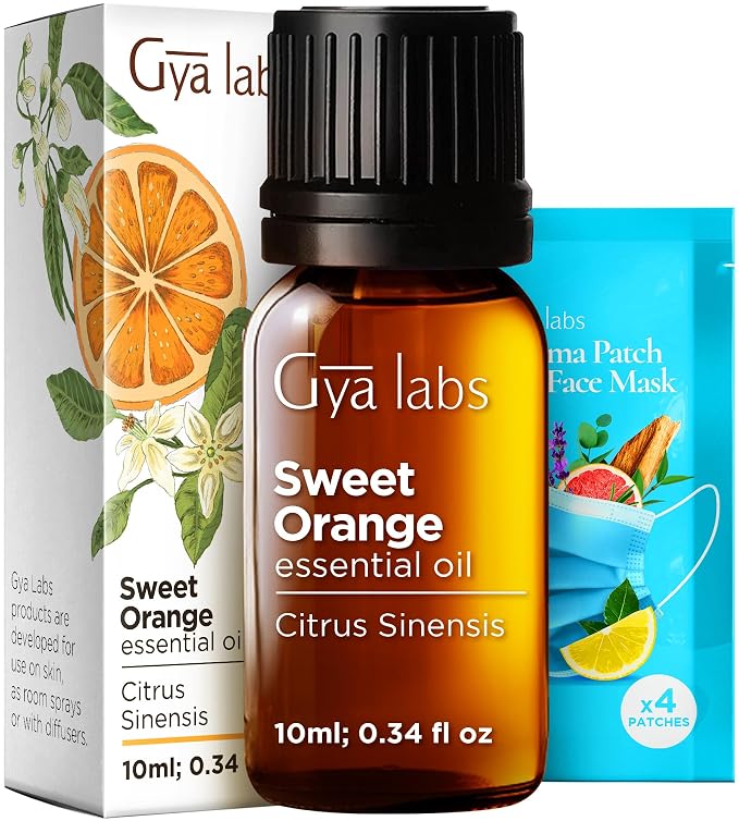 Orange Essential Oil for Diffuser & Lemon Essential Oil for Diffuser Set - Aromatherapy Grade Essential Oils Set - 2x0.34 fl oz - Gya Labs