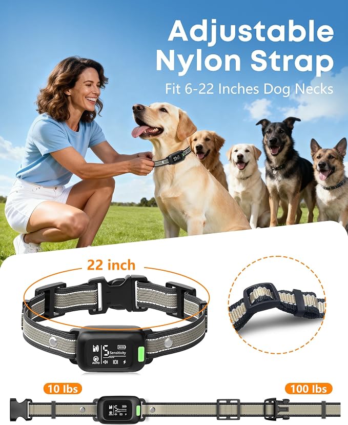 2-in-1 Dog Bark & Shock Collar with Remote, 4500FT Training Range