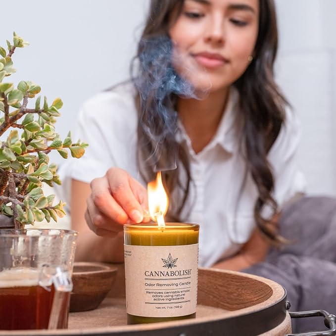 Cannabolish Smoke Odor Eliminating Candle, 7 oz, Natural Ingredients (Pack of 2)